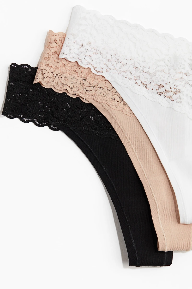 Lot de 5 culottes Thong en dentelle