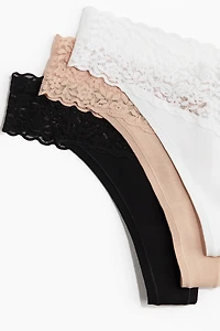 Lot de 5 culottes Thong en dentelle