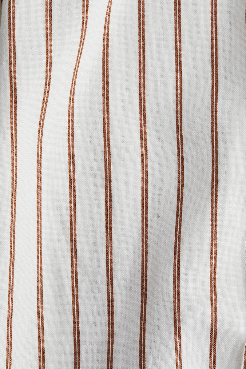 Wide-Leg Linen-Blend Pants