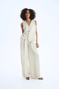 Linen-Blend Suit Vest