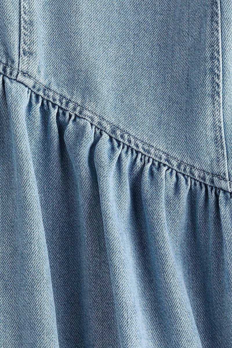 Flared-skirt denim dress