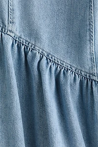 Flared-skirt denim dress