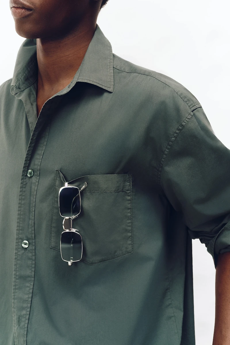 Loose-Fit Cotton Poplin Shirt