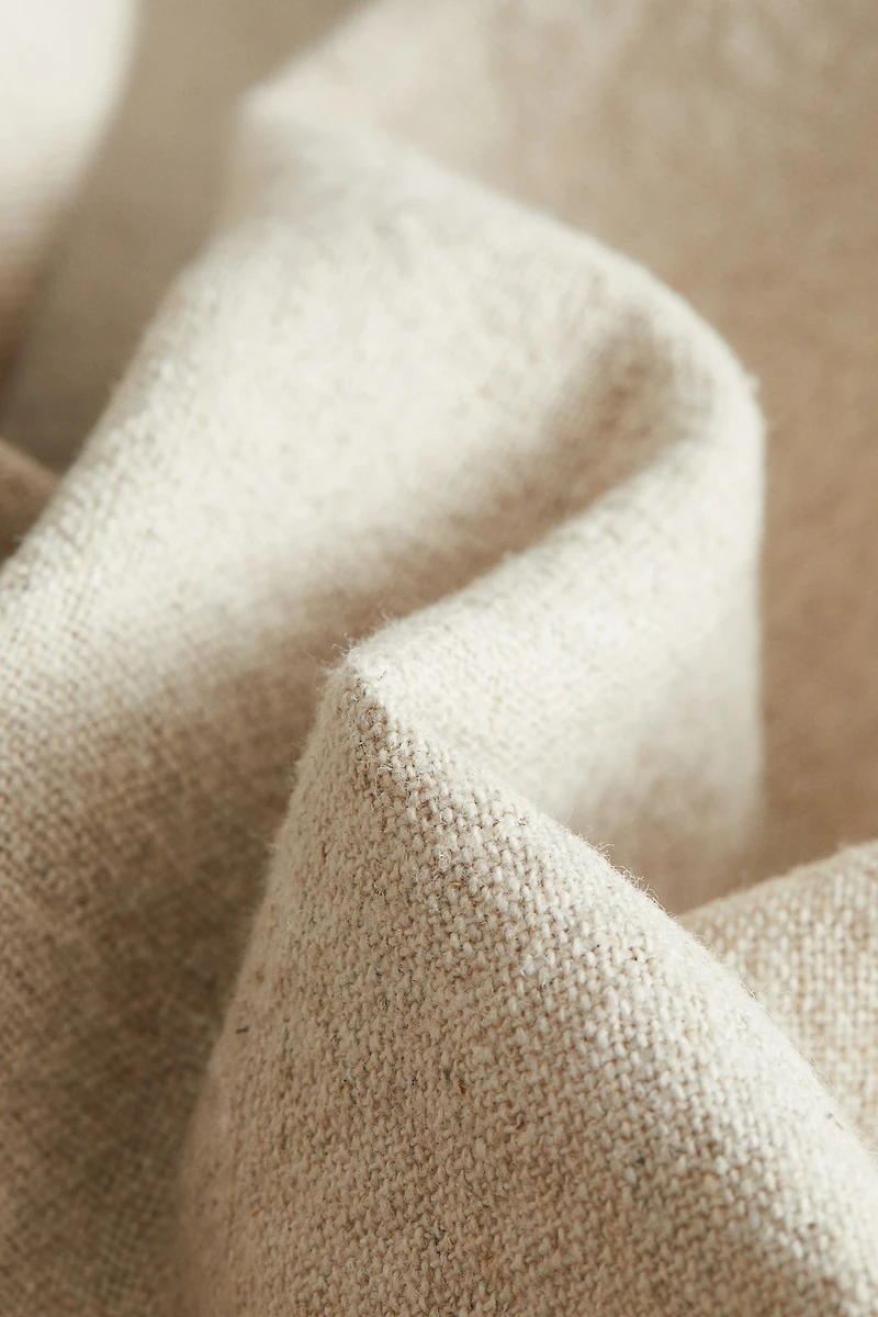 Linen-Blend Table Runner with Fringe