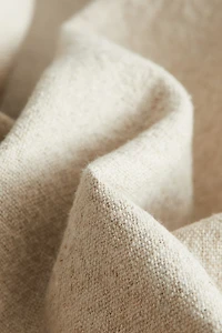 Linen-Blend Table Runner with Fringe