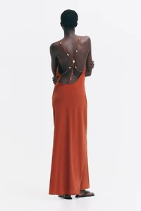 Bead-Detail Crêpe Dress