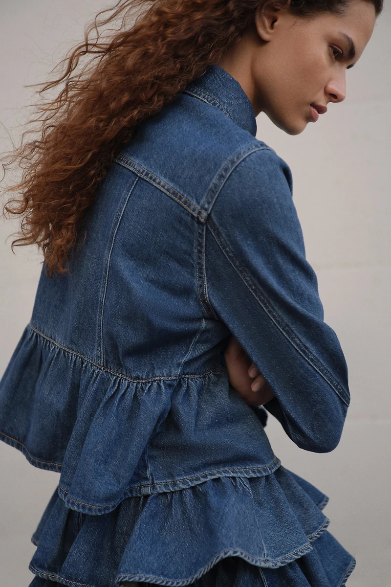 Denim Peplum Jacket