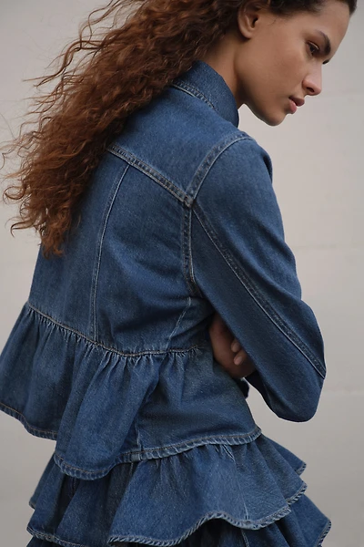 Denim Peplum Jacket