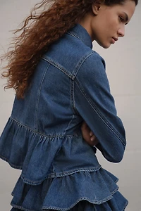 Denim Peplum Jacket