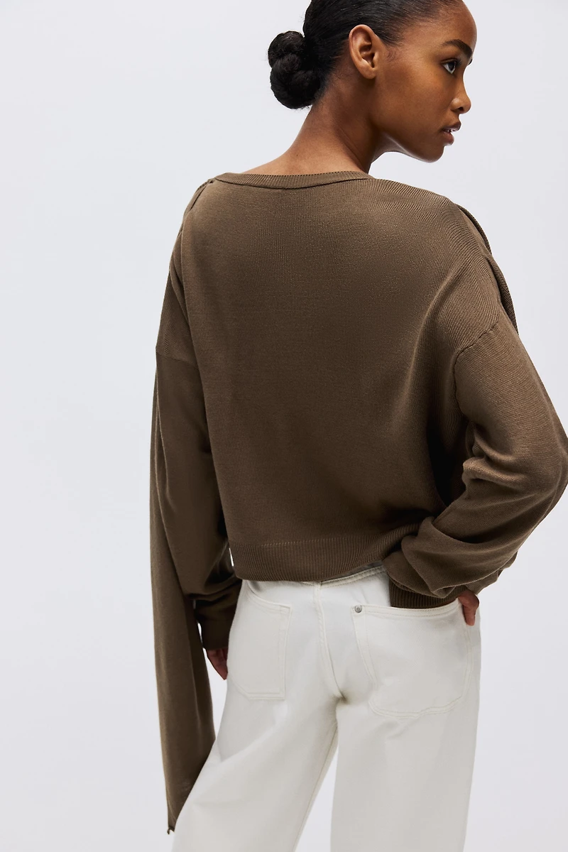 Scarf-Detail Sweater