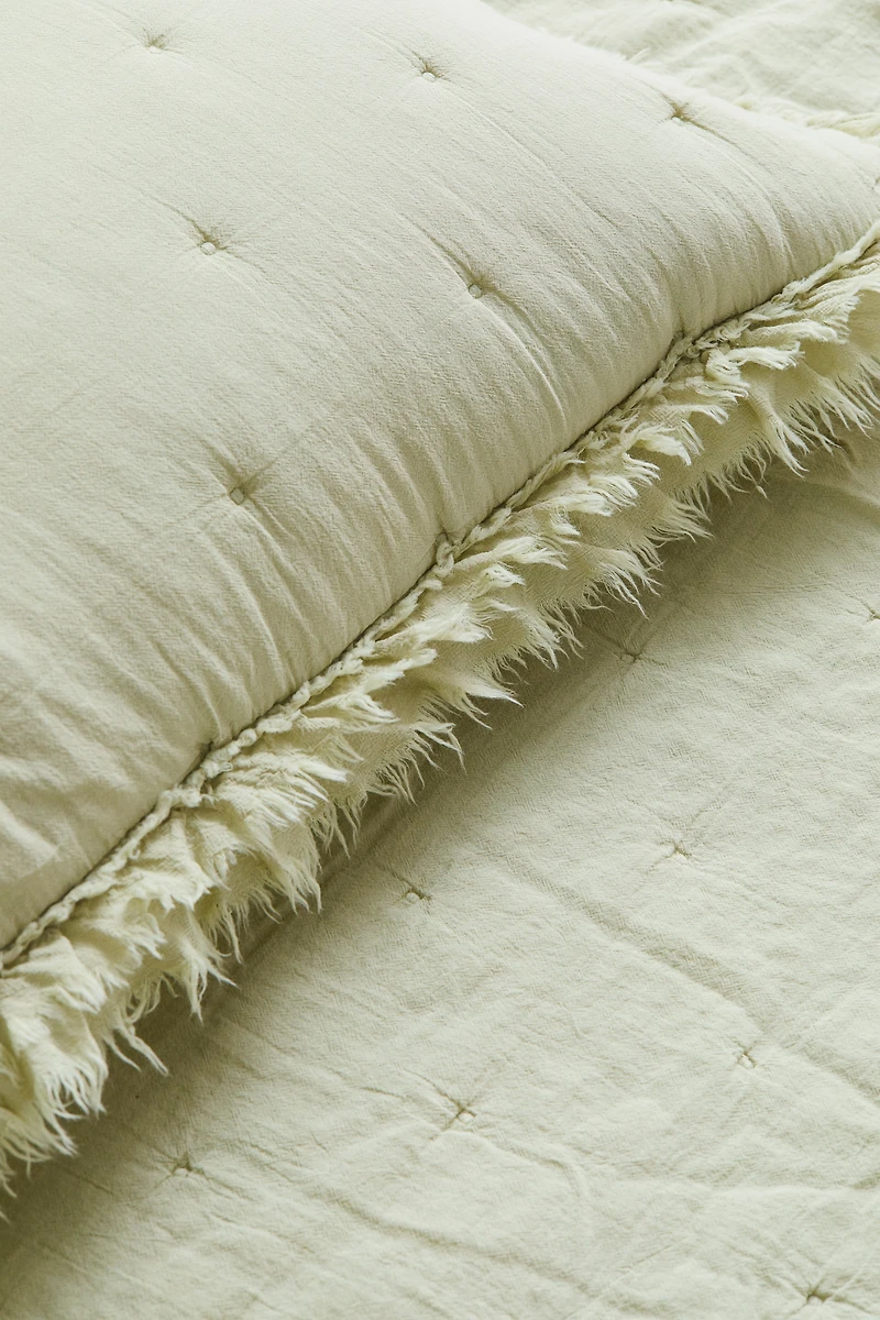 Ruffle-trimmed Cushion Cover