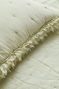 Ruffle-trimmed Cushion Cover
