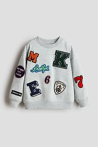 Appliquéd Brushed-Inside Sweatshirt