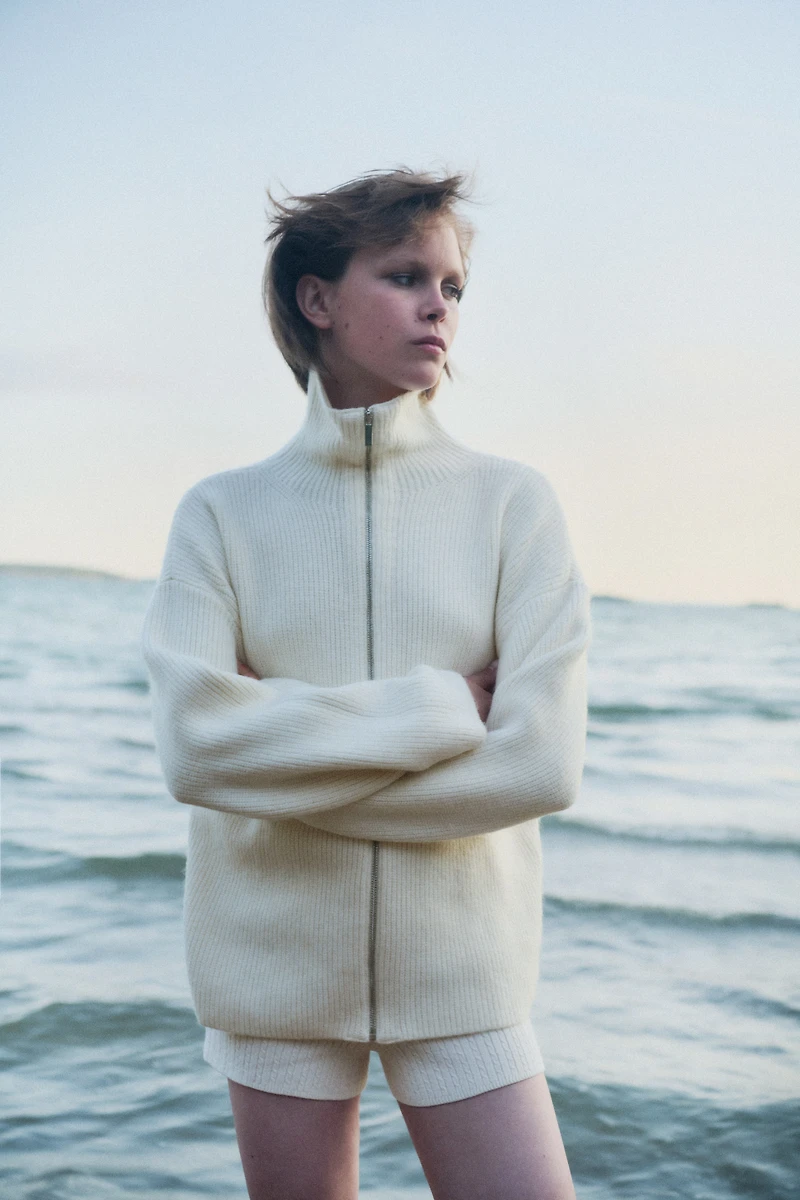 Cardigan à fermeture éclair