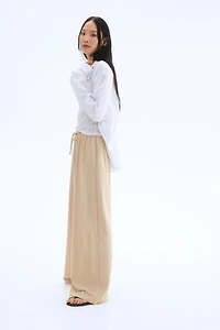 Pantalon large avec taille élastique