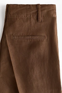 Tapered Linen-Blend Pants