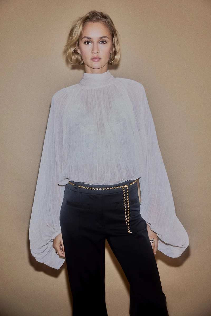 Flared Pants with Chain Belt