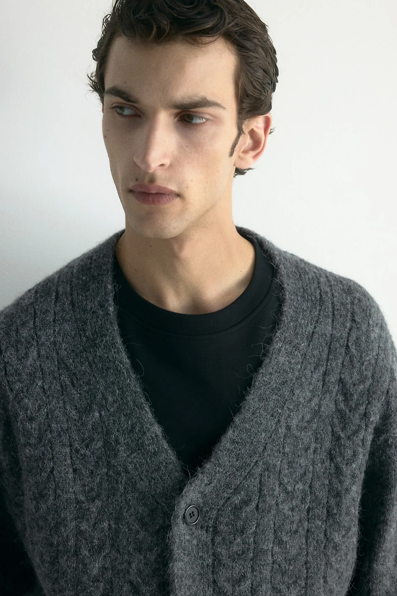 Gilet ample en laine mélangée