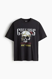 Loose Fit Vintage-Look Printed T-Shirt