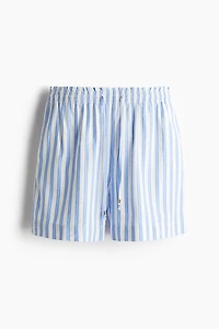 Linen-Blend Drawstring Shorts