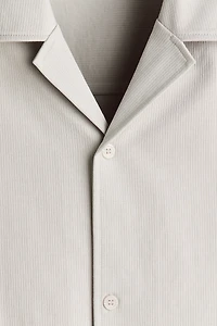 Chemise texturée décontractée à col cubain