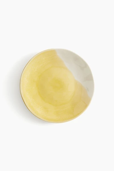 Assiette peinte à la main en grès cérame