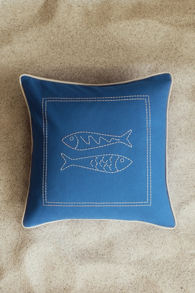 Embroidered-Motif Cushion Cover