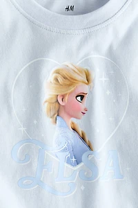 Cotton T-Shirt with Printed Motif