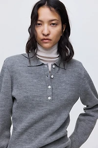 Chandail façon polo avec épaulettes