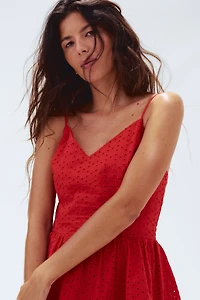 Eyelet-Embroidered Strappy Dress