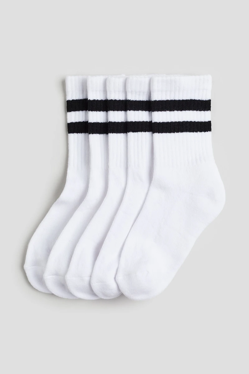 Lot de 5 paires chaussettes côtelées