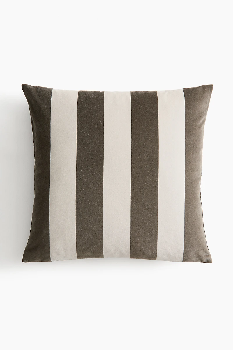 Striped Velvet Cushion Cover
