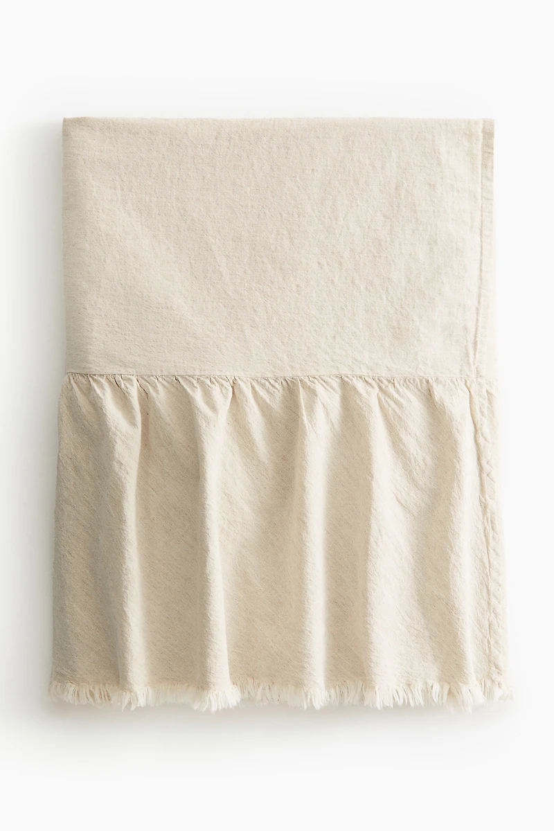 Raw-Edge Linen-Blend Bedspread