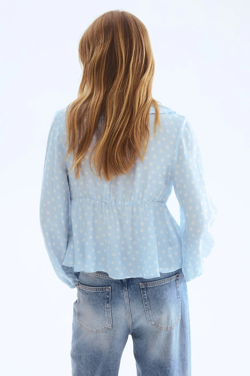 Flounce-Trimmed Blouse