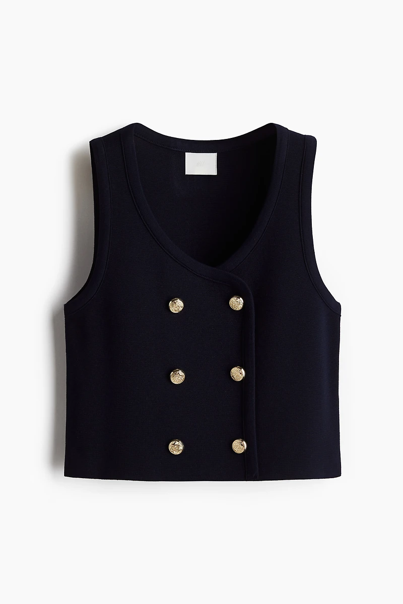 Double-Breasted Sweater Vest