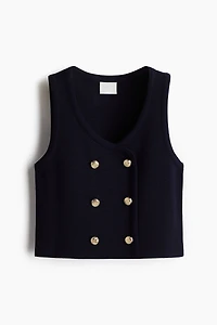 Double-Breasted Sweater Vest
