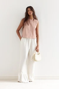 Crinkled Blouse with Lace Details