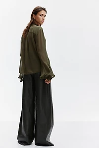 Blouse lavallière en mousseline