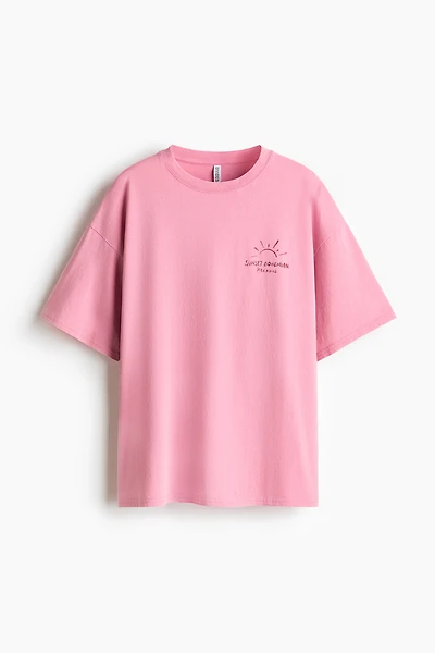 Oversized T-Shirt with Printed Motif