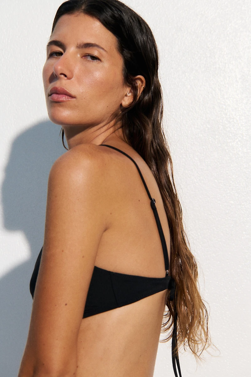 Knot-Detail Padded Bikini Top