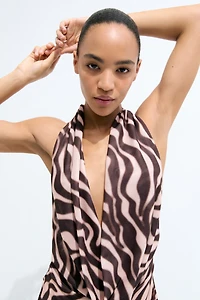 Robe à dos nu imprimée