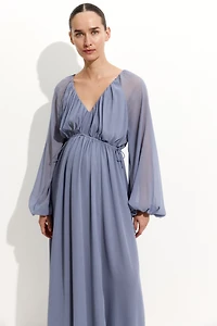 MAMA Balloon-Sleeved Maxi Dress