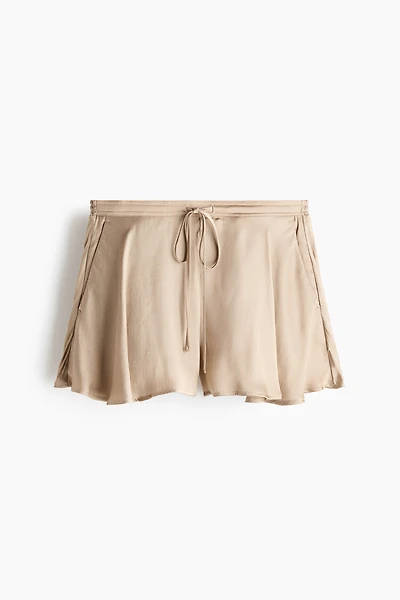 Satin Shorts with Drawstring