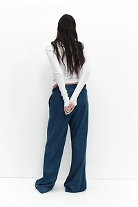 MAMA Wide-Leg Paper-Bag Pants