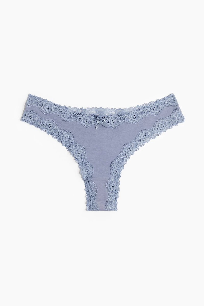5-pack Cotton and Lace Brazilian Briefs