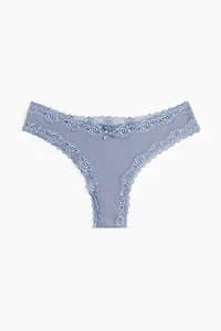 5-pack Cotton and Lace Brazilian Briefs