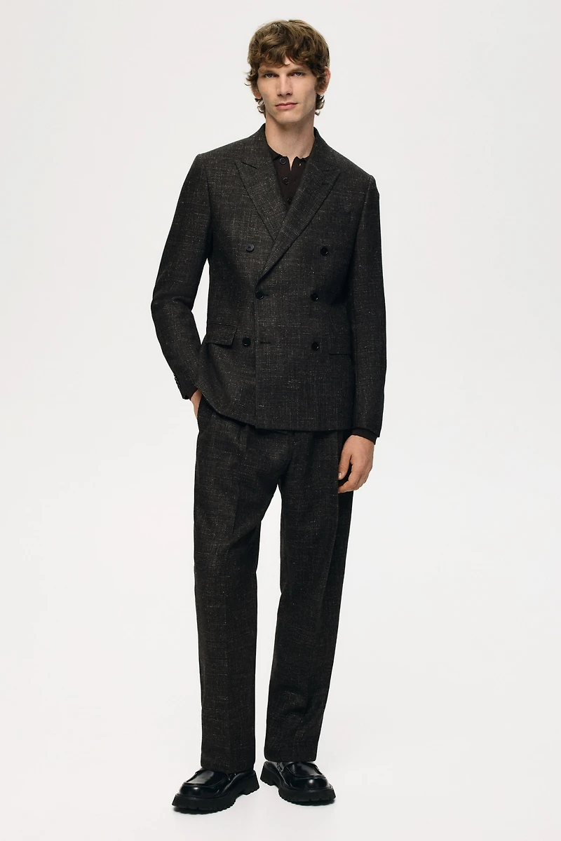 Veste croisée classique en laine mélangée