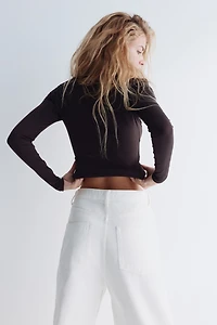 Haut à manches longues en microfibre