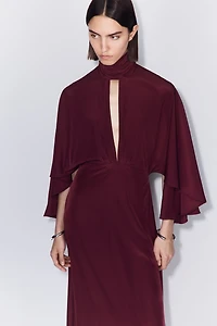 Cape-Sleeved Kaftan Dress