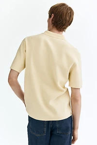 Regular Fit Textured-Knit Polo Shirt